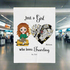 ✈️Travel Girl | Customized Velveteen Plush Blanket ⛵