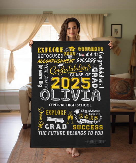 Personalized Fleece Blanket | 2025 Graduation Gift