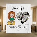 ✈️Travel Girl | Customized Velveteen Plush Blanket ⛵