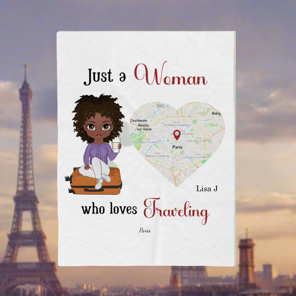 ✈️Travel Girl | Customized Velveteen Plush Blanket ⛵